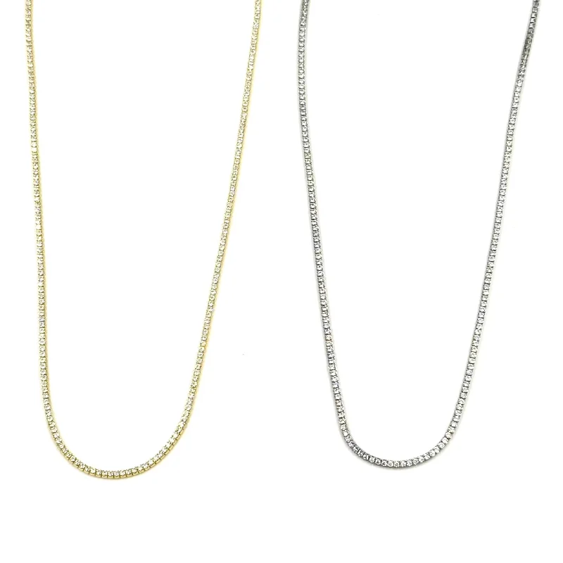 Fashion Bar Necklace-Ashley Gold Sterling Silver Gold Plated Eternity Necklace