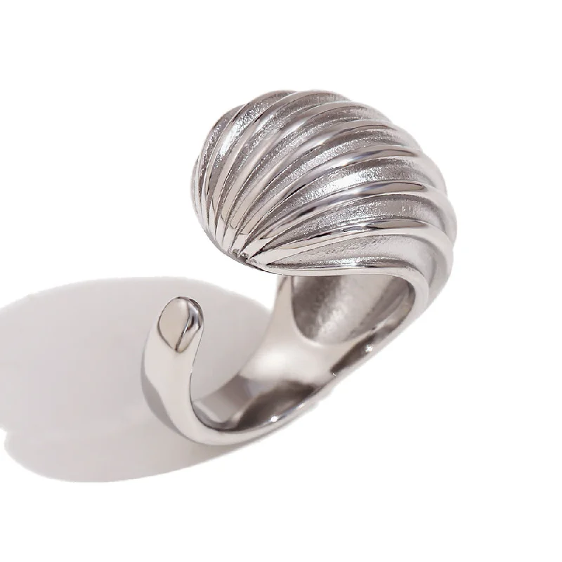 Open Brushed Bread Ring - Steel