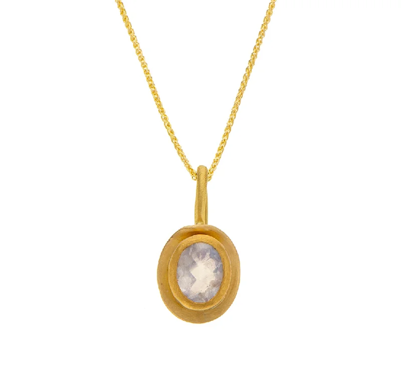 Simple Gold Chain Necklace-Nava Zahavi Yellow Gold Moonstone Necklace