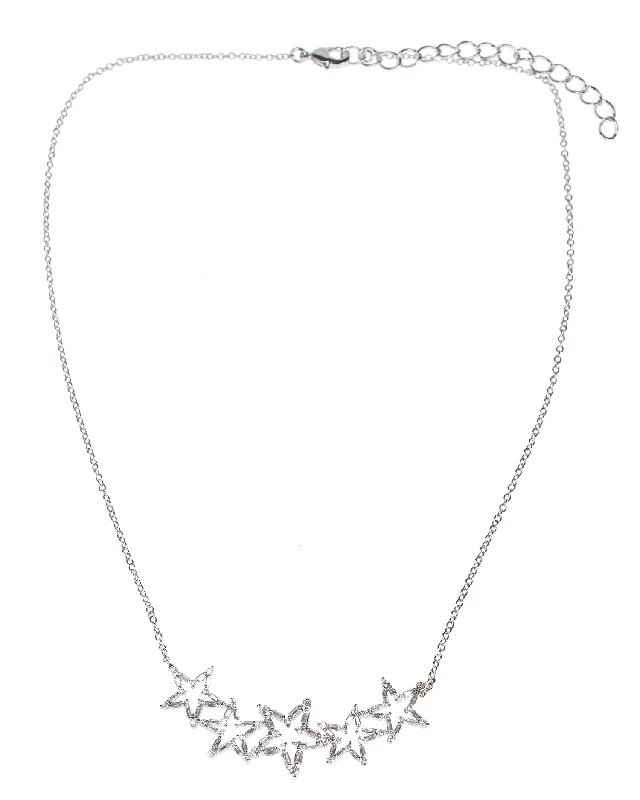 Opal Necklace for Women-CZ Star Necklace